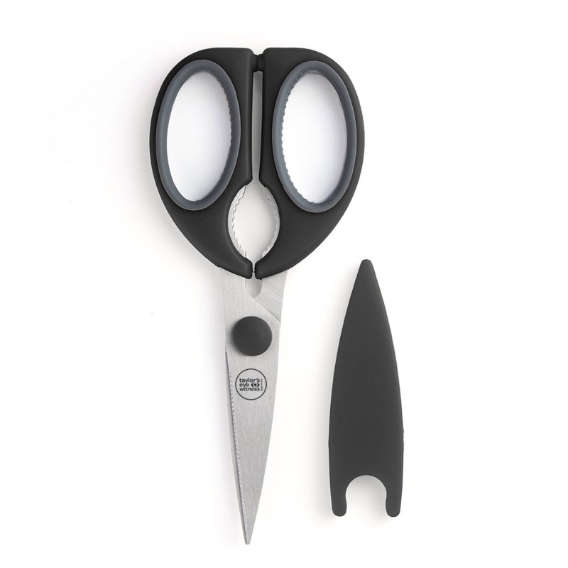 All Purpose Soft Grip Kitchen Scissor With Magnetic Sheath Black