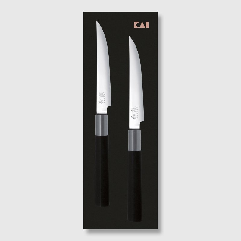 Kai Wasabi Black steak knife set, 2-piece, 67S-400