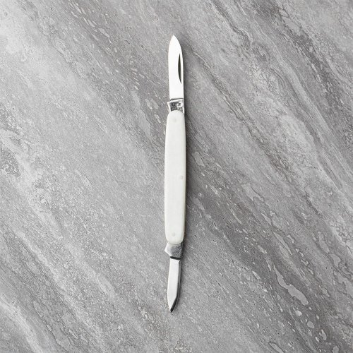 Sheffield Made White Handle Twin Blade Penknife
