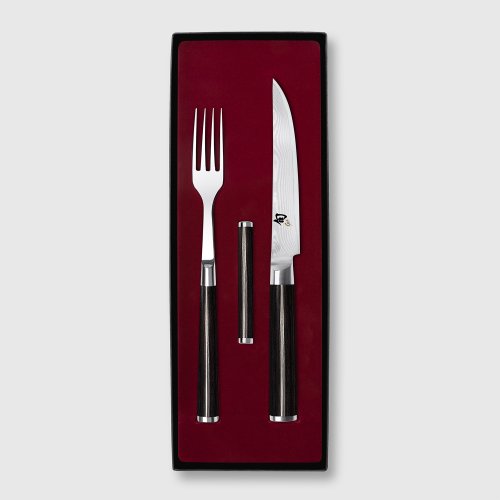 Shun Classic Steak Knife & Fork Set With Table Rest