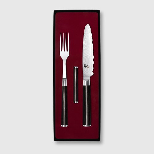 Shun Classic Utility Knife & Fork Set With Table Rest