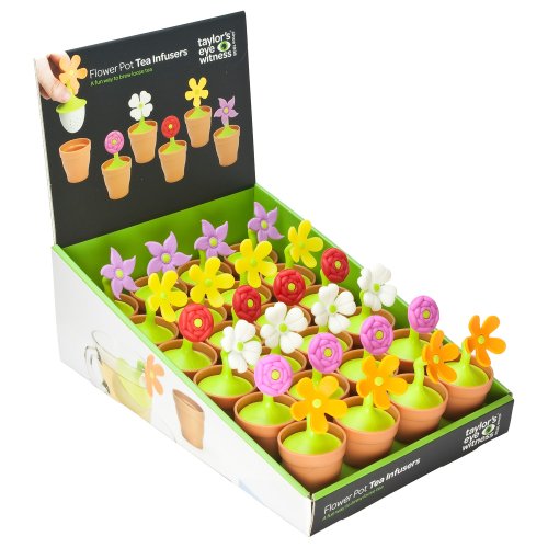 Flower Pot Silicone Tea Infusers CDU of 24 Pieces