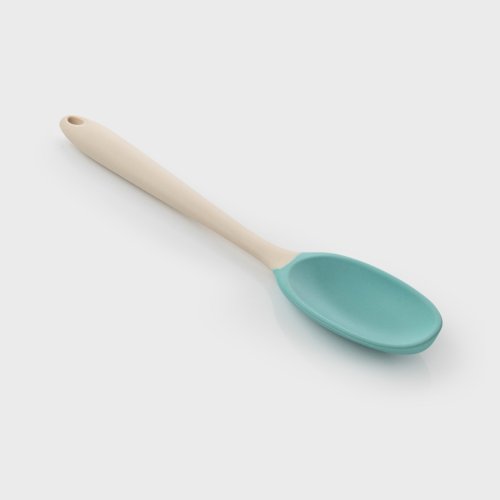 Two-Tone Buttermilk & Turquoise Silicone Spoon