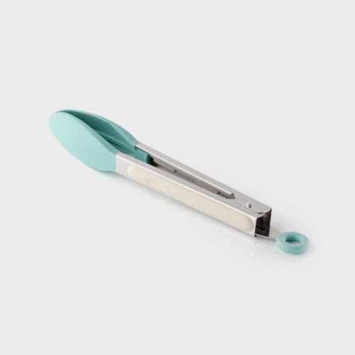 Two-Tone Buttermilk & Turquoise Stainless Steel Tongs