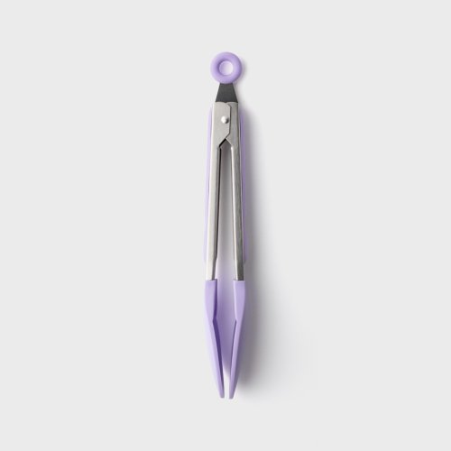 Lavender Silicone & Stainless Steel Tongs