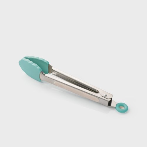 Two-Tone Buttermilk & Turquoise Mini Stainless Steel Tongs
