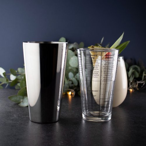 Taproom Recipe Glass Boston Cocktail Shaker, Stainless Steel