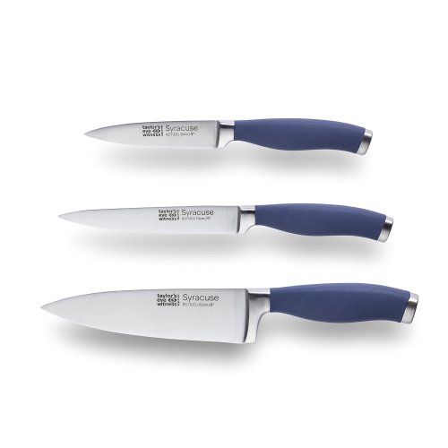 Syracuse Soft Grip Denim 3 Piece Paring, All Purpose & 15cm Chef's Knife Set