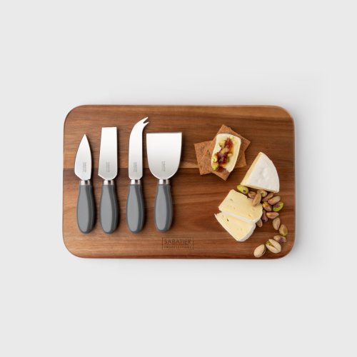 Sabatier Professional Four Piece Cheese Knife & Acacia Board Set