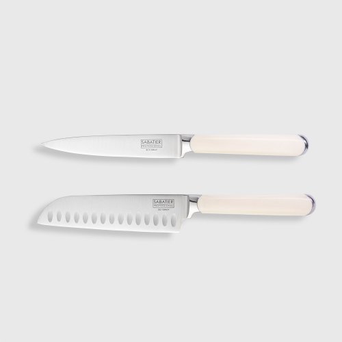 Sabatier Professional HB Series Cream Handle 2 Piece All Purpose & Santoku Knife Set