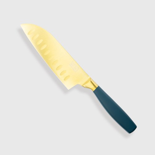 Satin Gold Peacock Soft Touch Santoku Knife 12.5cm