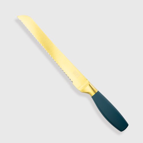 Satin Gold Peacock Soft Touch Bread Knife 20cm