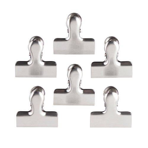Set of 6 Small Stainless Steel Bag Clips