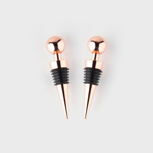 Taproom Two Piece Rose Gold Ball Bottle Stopper Set