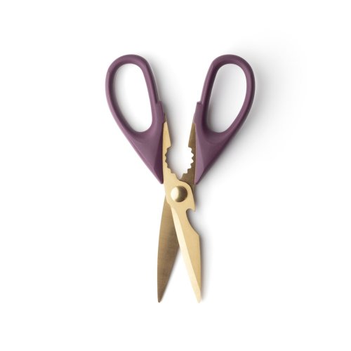 22cm / 9" Serrated Kitchen Shears, Mulberry & Gold