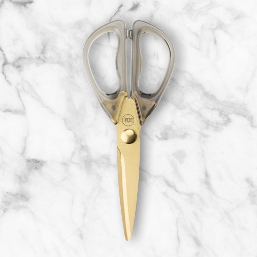 Gold-Coluored Kitchen Shears with Smoke Acrylic Handles 20cm