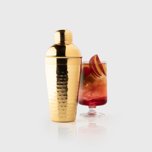 Taproom 500ml Cobbler Cocktail Shaker, Hammered Gold