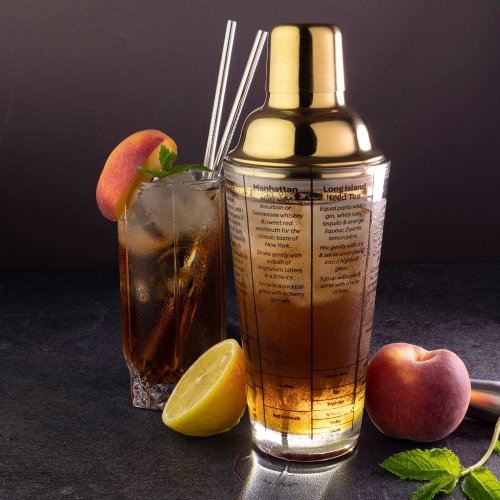 Taproom Glass Recipe Cocktail Shaker Gold 400ml/ 14 fl oz